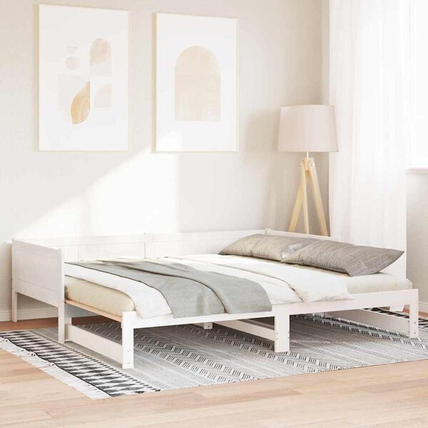 Krevet za povlačenje za dan Bijelo 203,5 x 184 x 56,5 cm - Bijela / 203,5 x 184 x 56,5 cm