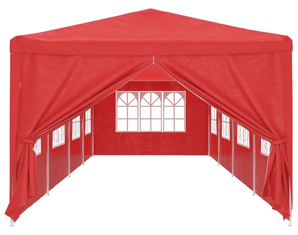 Šator za zabave 1200 x 300 x 255 cm Crvena PE i čelik - Crvena / 1200 x 300 x 255 cm
