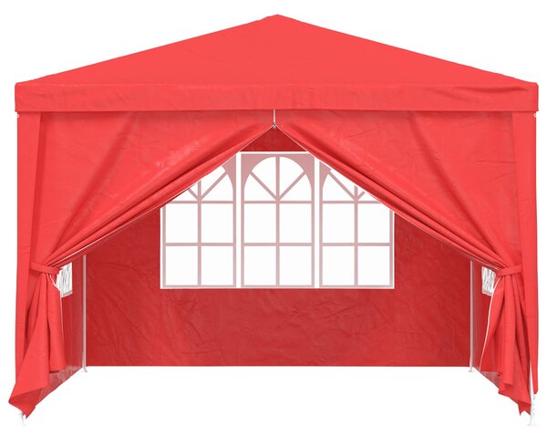 Šator za zabave 300 x 300 x 255 cm Crvena PE i čelik - Crvena / 300 x 300 x 255 cm