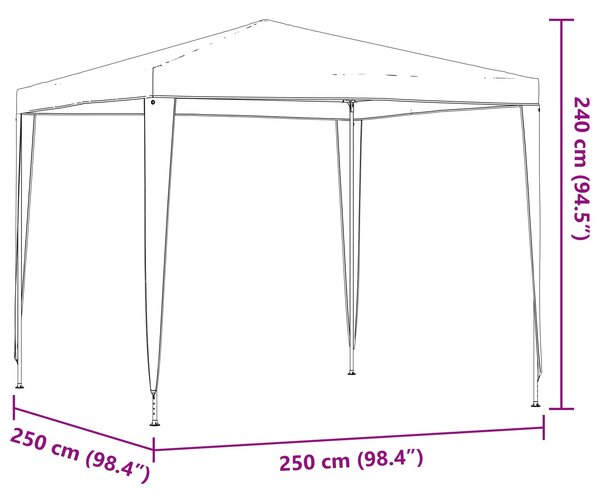 Šator za zabave 250 x 250 x 240 cm Crvena PE i čelik - Crvena / 250 x 250 x 240 cm