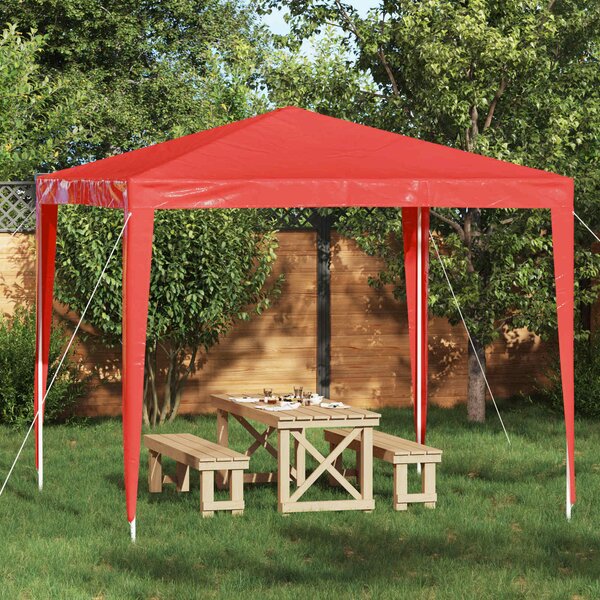 Šator za zabave 250 x 250 x 240 cm Crvena PE i čelik - Crvena / 250 x 250 x 240 cm