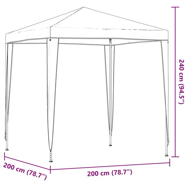 Šator za zabave 200 x 200 x 240 cm Crvena PE i čelik - Crvena / 200 x 200 x 240 cm