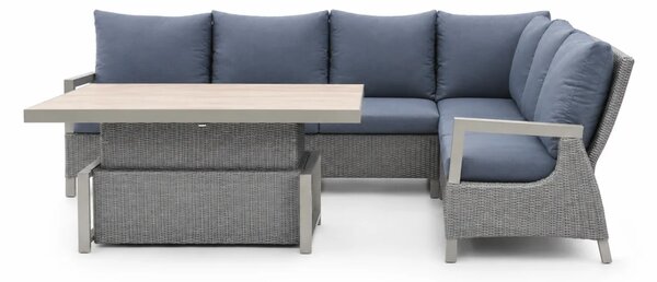 Royal Comfort tehoratan vrtni set sivi s kutnom sofom
