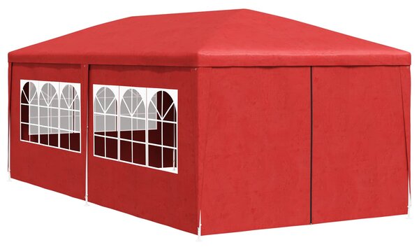 Šator za zabave 600 x 300 x 255 cm Crvena PE i čelik - Crvena / 600 x 300 x 255 cm