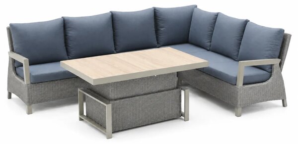 Royal Comfort tehoratan vrtni set sivi s kutnom sofom