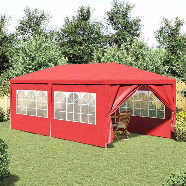 Šator za zabave 600 x 300 x 255 cm Crvena PE i čelik - Crvena / 600 x 300 x 255 cm