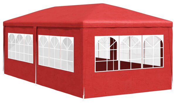 Šator za zabave 600 x 300 x 255 cm Crvena PE i čelik - Crvena / 600 x 300 x 255 cm