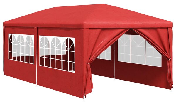 Šator za zabave 600 x 300 x 255 cm Crvena PE i čelik - Crvena / 600 x 300 x 255 cm
