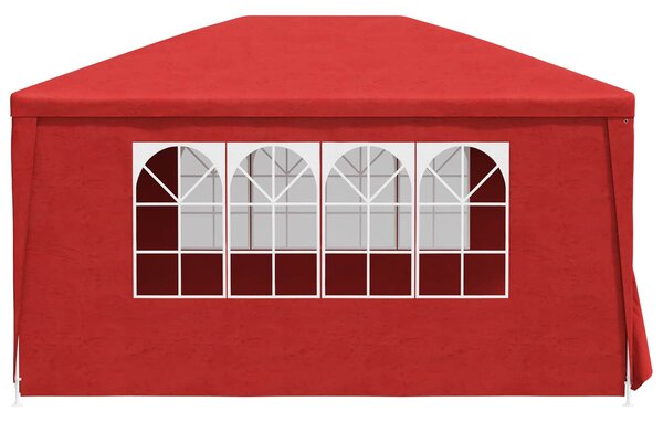 Šator za zabave 400 x 300 x 255 cm Crvena PE i čelik - Crvena / 400 x 300 x 255 cm