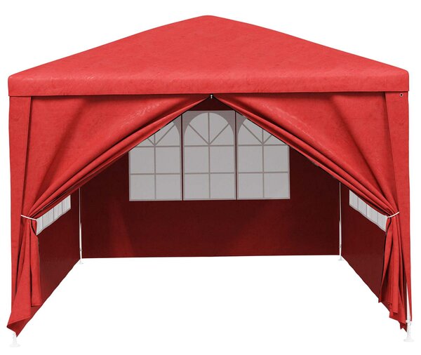 Šator za zabave 400 x 300 x 255 cm Crvena PE i čelik - Crvena / 400 x 300 x 255 cm