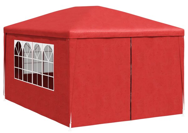 Šator za zabave 400 x 300 x 255 cm Crvena PE i čelik - Crvena / 400 x 300 x 255 cm