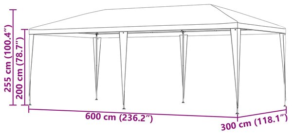 Šator za zabave Crvena 600 x 300 x 255 cm PE i čelik - Crvena / 600 x 300 x 255 cm