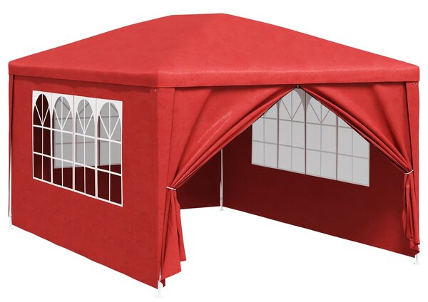 Šator za zabave 400 x 300 x 255 cm Crvena PE i čelik - Crvena / 400 x 300 x 255 cm