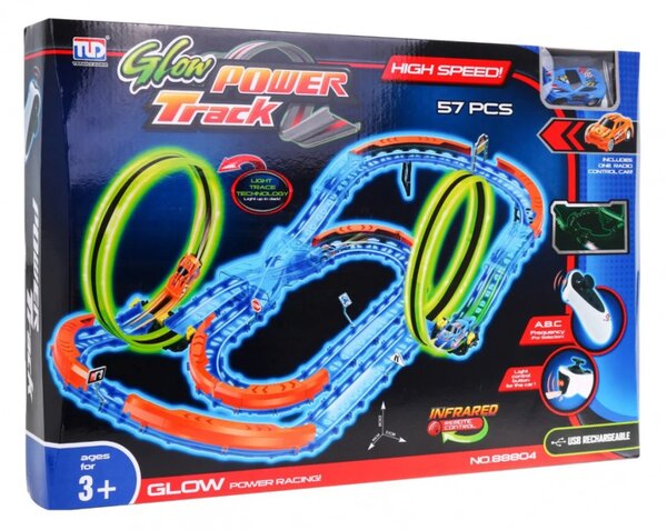 Fluorescentna trkaća staza 57 dijelova + LED auto