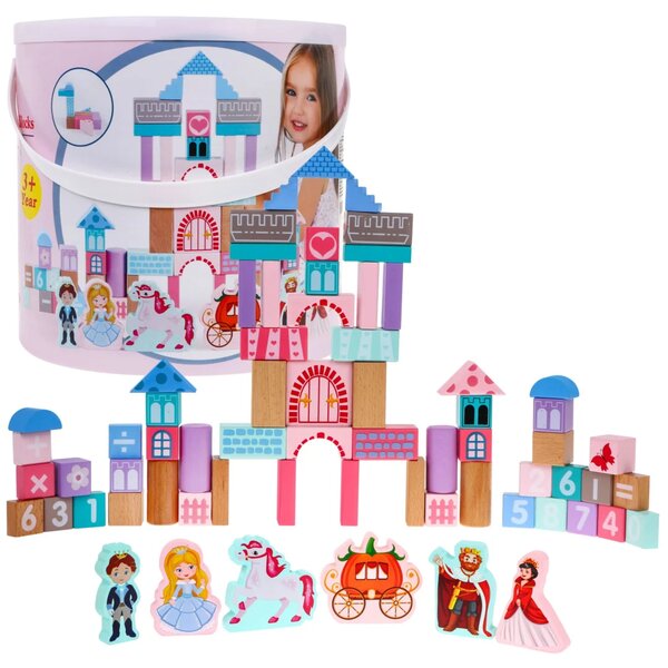 Set drvenih kocki Princeza u dvorcu sa sorterom 3+