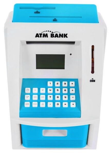 Bankomat-kasica za djecu 3+ plavi s karticom i PIN-om