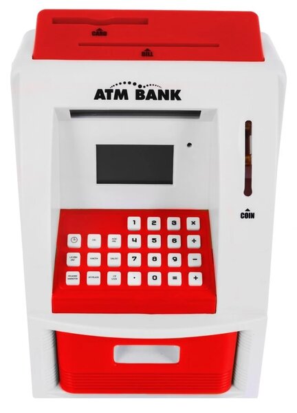 Bankomat-kasica za djecu 3+ crveni s karticom i PIN-om