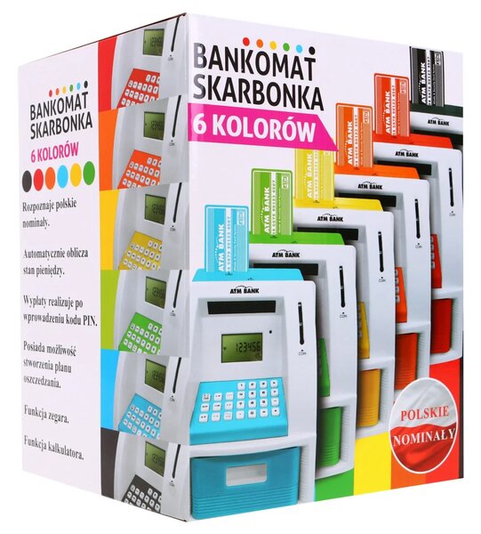 Bankomat-kasica za djecu 3+ crni s karticom i PIN-om
