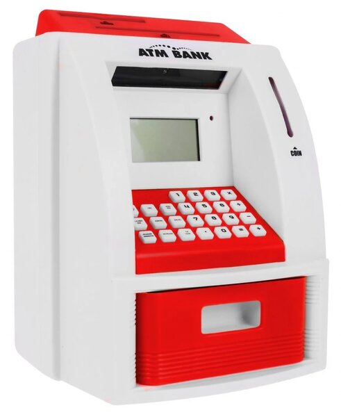 Bankomat-kasica za djecu 3+ crveni s karticom i PIN-om