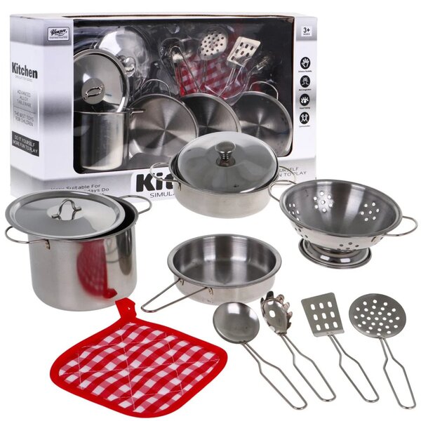 Metalni set lonaca za djecu, 11 kom, 3+