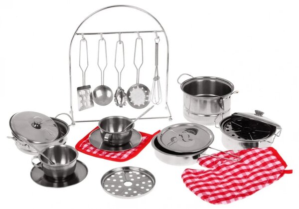 Metalni kuhinjski set s keceljom i rukavicom, 23 kom, 3+