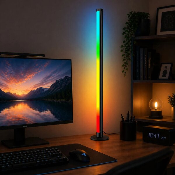 RGB LED kutna podna lampa s aplikacijom, 90 cm