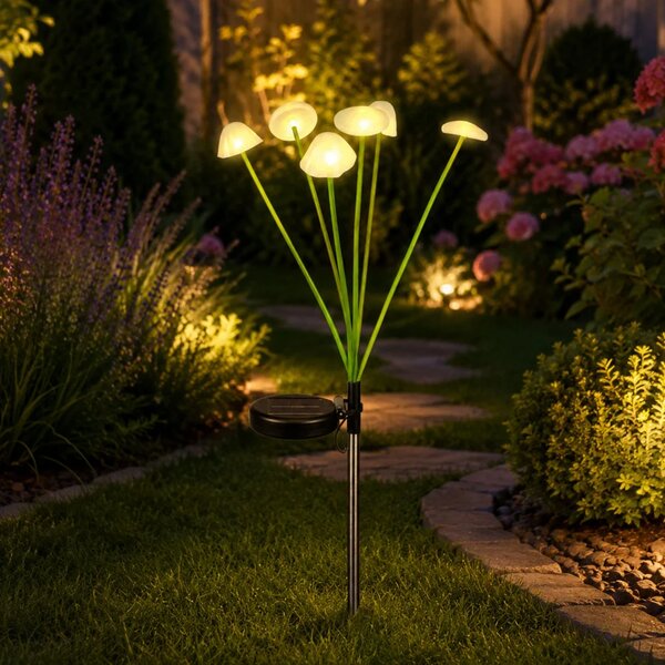 Solarna vrtna lampa gljive, toplo LED svjetlo 70 cm