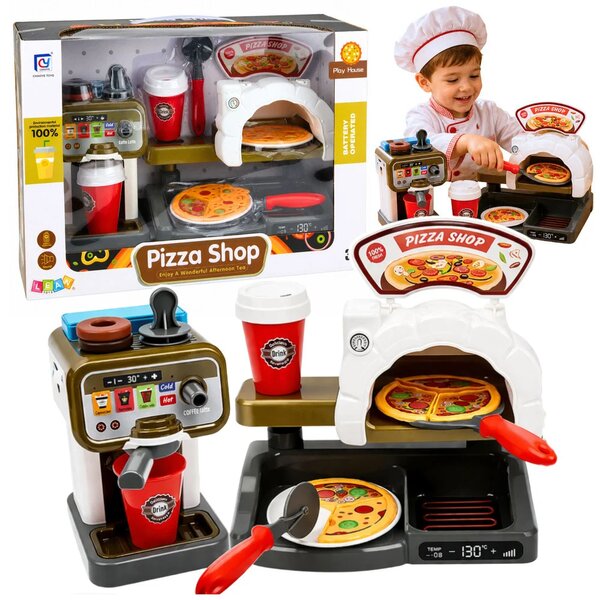 Dječji set pizzerije s pećnicom i aparatom za kavu