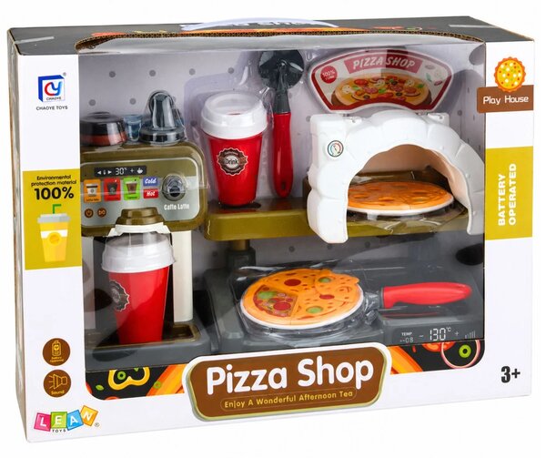 Dječji set pizzerije s pećnicom i aparatom za kavu