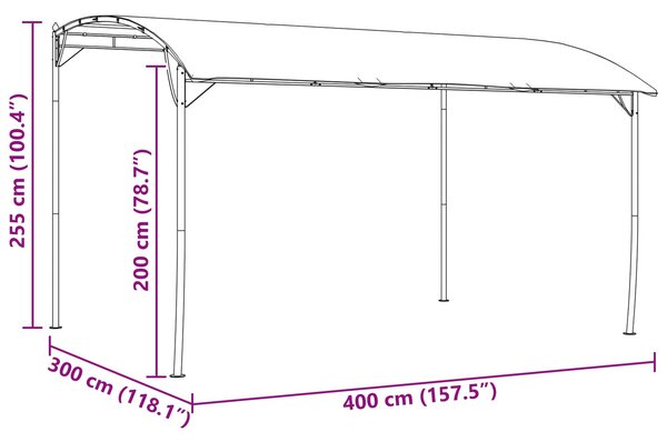 Gazebo 4 x 3 x 2,55 m Zelena Tkanina i Aluminij 180 gsm - Zelena / 4 x 3 x 2,55 m