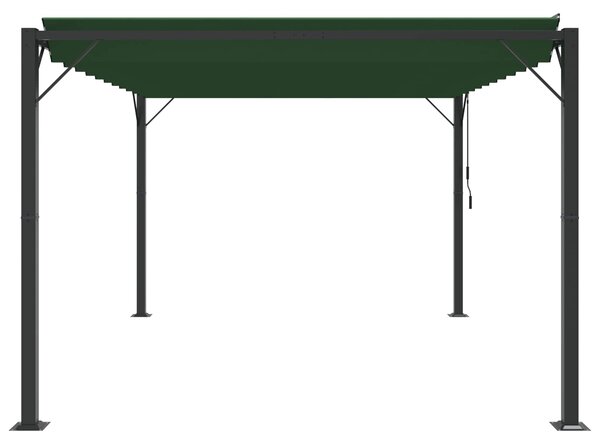 Gazebo s krovom s roletnom 3 x 4 x 2,14 m Zelena - Zelena / 3 x 4 x 2,14 m