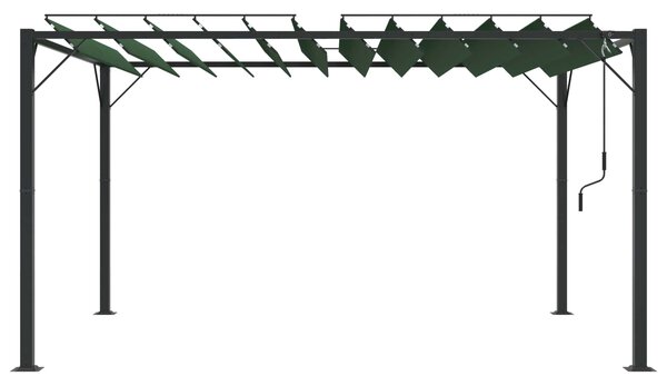 Gazebo s krovom s roletnom 3 x 4 x 2,14 m Zelena - Zelena / 3 x 4 x 2,14 m