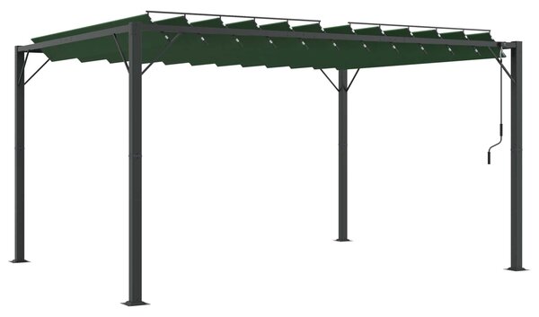Gazebo s krovom s roletnom 3 x 4 x 2,14 m Zelena - Zelena / 3 x 4 x 2,14 m