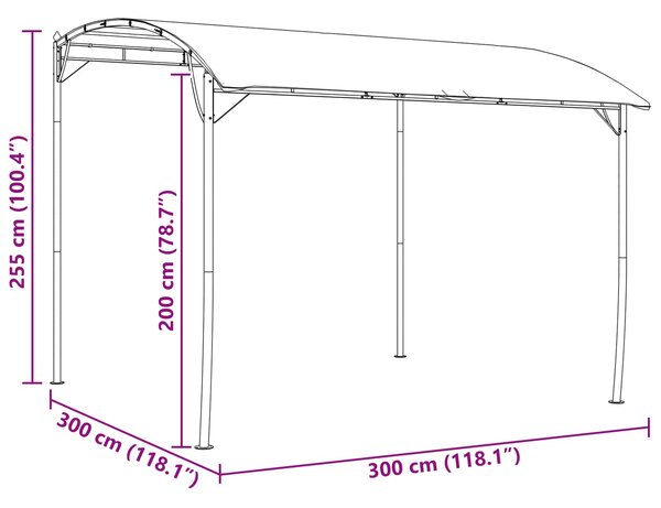 Gazebo 3 x 3 x 2,55 m Zelena Tkanina i Aluminij 180 gsm - Zelena / 3 x 3 x 2,55 m