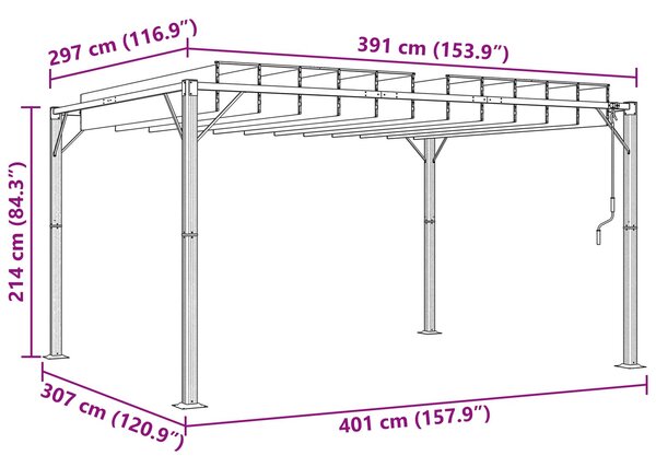 Gazebo s krovom s roletnom 3 x 4 x 2,14 m Zelena - Zelena / 3 x 4 x 2,14 m