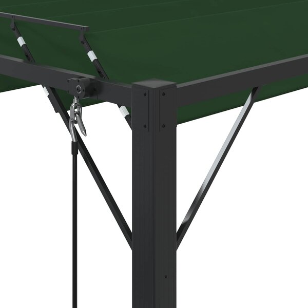 Gazebo s krovom s roletnom 3 x 4 x 2,14 m Zelena - Zelena / 3 x 4 x 2,14 m