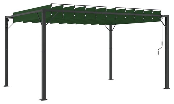 Gazebo s krovom s roletnom 3 x 4 x 2,14 m Zelena - Zelena / 3 x 4 x 2,14 m