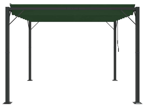 Gazebo s krovom s roletnom 3 x 3 x 2,14 m Zelena - Zelena / 3 x 3 x 2,14 m