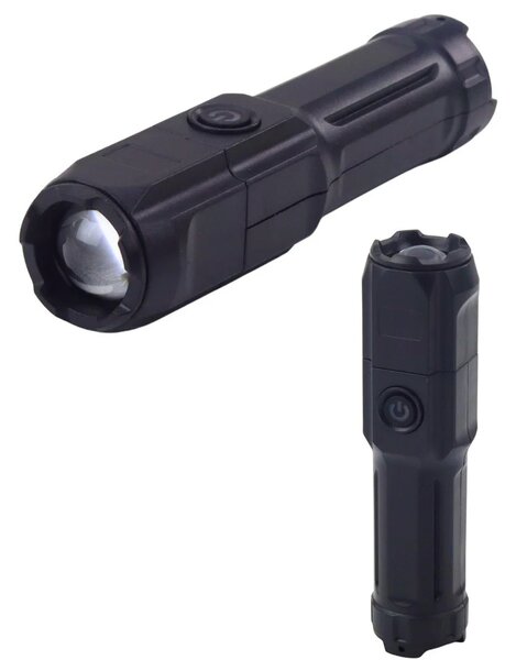 LED svjetiljka s zumom USB punjenje crna
