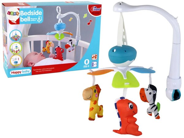 Vrtuljak za krevetić plavi s 3 plišane figure