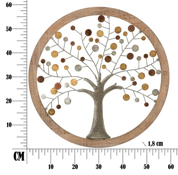 Mauro Ferretti Zidni pano sa ogledalom albero della vita cm ø 61x1,8