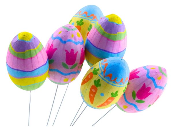 Uskrsna jaja na žici s motivom mrkve i tulipana 6 kom