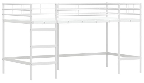 Krevet na kat za djecu s zavjesama Bijela i Plava 80 x 200 cm - Bijela / 80 x 200 cm