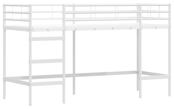 Krevet na kat za djecu s zavjesama Bijela i roza 75 x 190 cm - Bijela / 75 x 190 cm