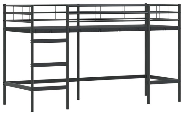 Krevet na kat za djecu s zavjesama Crna 75 x 190 cm - Crna / 75 x 190 cm