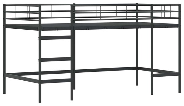 Krevet na kat za djecu s zavjesama Crna 80 x 200 cm - Crna / 80 x 200 cm
