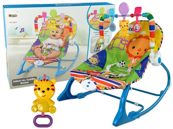 Ljuljačka stolica 2 u 1 plavi tigar zvukovi vibracije