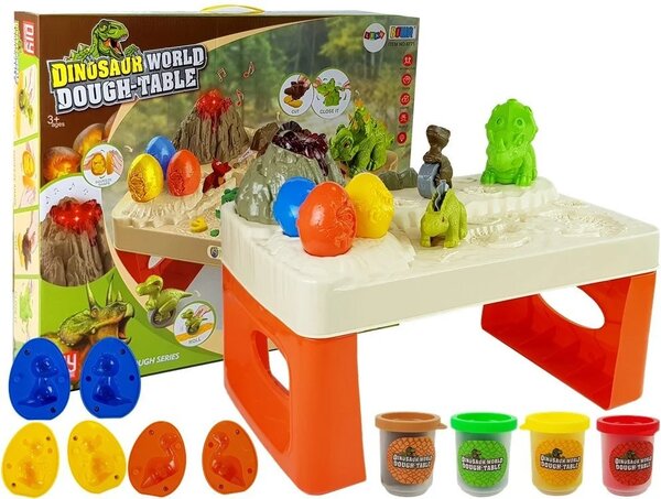 Stol za play dough s vulkanom i jajima dinosaura