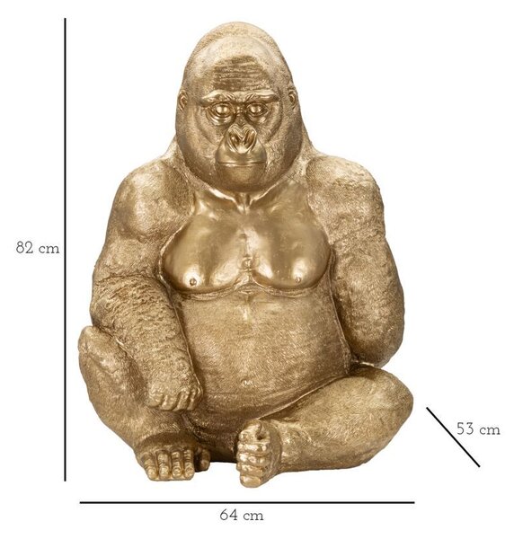 Mauro Ferretti Dekoracija GOLD GORILLA cm 64X53X82