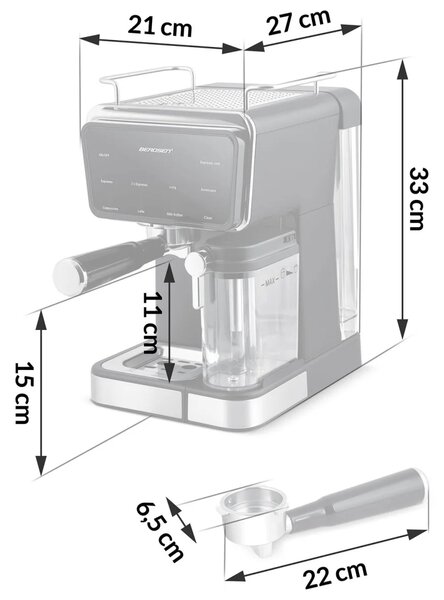 Espresso aparat Berdsen BD-773 20 bar s pjenjenjem crni